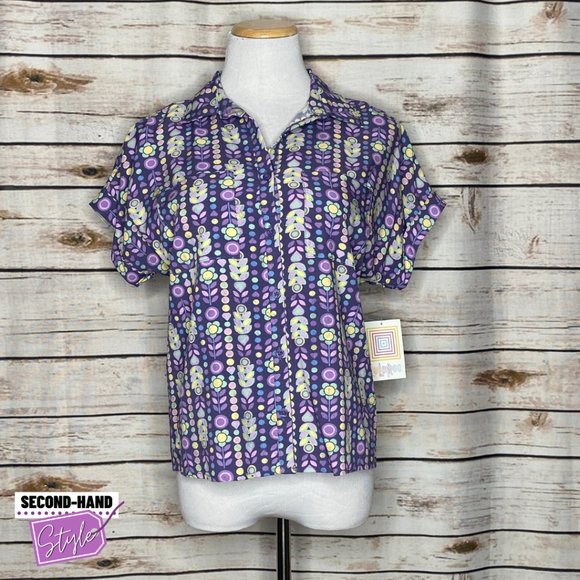 LuLaRoe Purple Floral NWT Amy Blouse - Picture 1 of 4